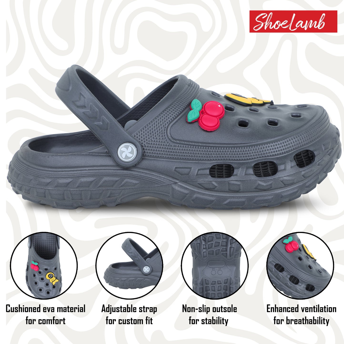 Clogs For Boys - Grey